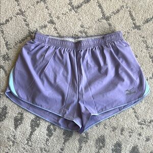 Mizuno Purple Athletic Shorts Lightweight Elastic Waist